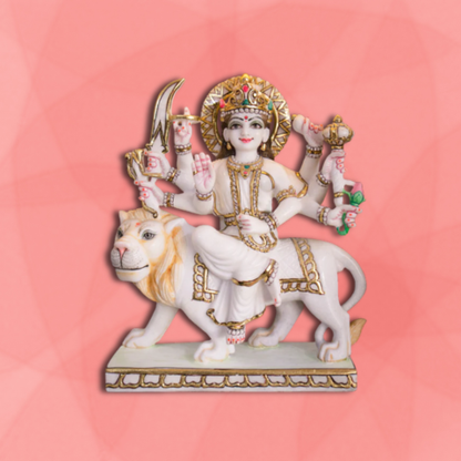 Shakti Roop Maa Durga Statue – Handmade Lion Rider Murti for Home & Office