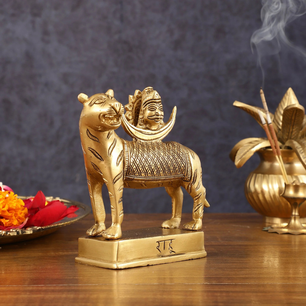 Big Brass Rahu Dev Murti (20 Inch) – Powerful Navgraha Rahu Idol for Home Temple