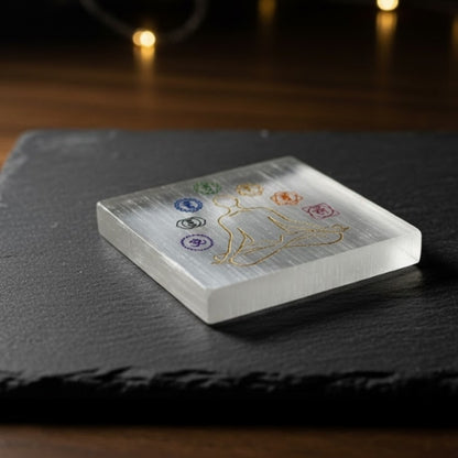 7 Chakra Selenite Charging Plate