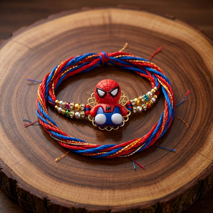 Cute Cartoon Rakhi Set of 4 – Colorful Character Rakhis for Kids on Raksha Bandhan