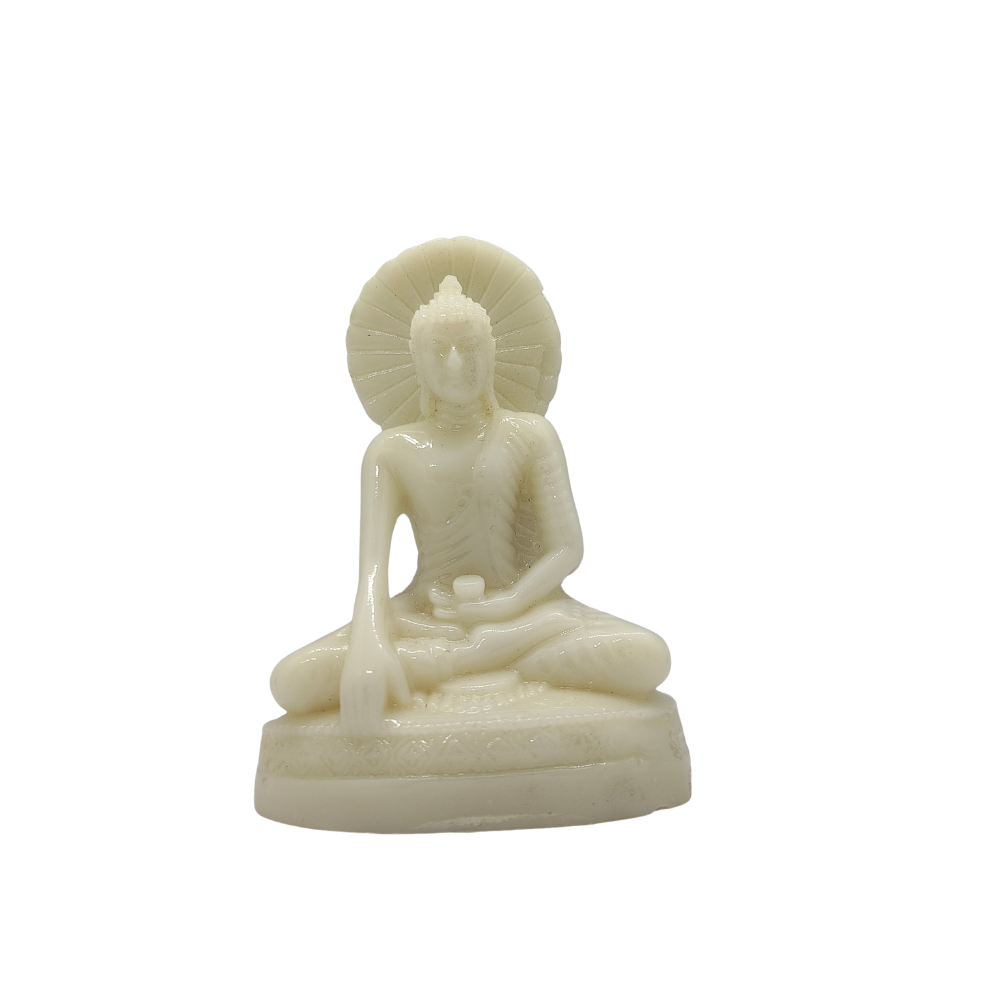ServPuja Mini White Buddha Idol for Home & Office – Peace & Meditation Statue
