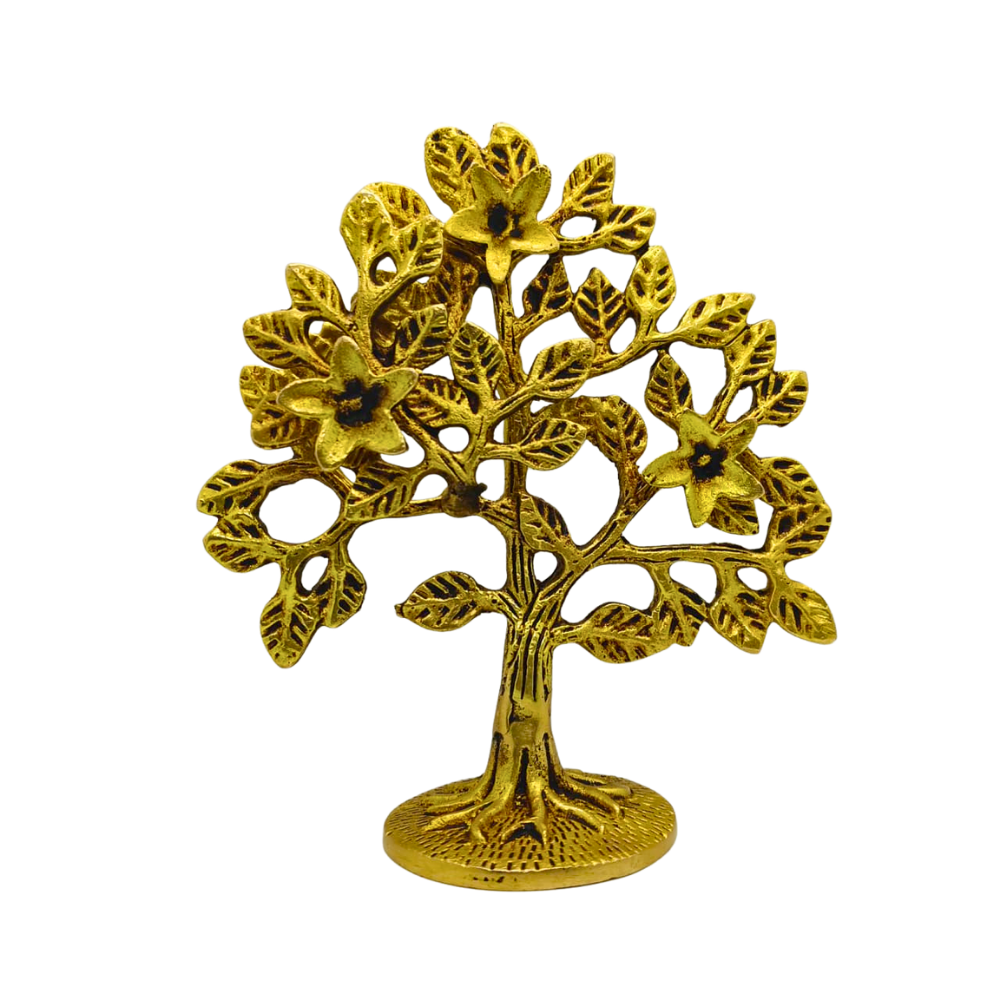 Brass Kalpavriksha Tree of Life Statue – Vastu Decorative Table Top Showpiece