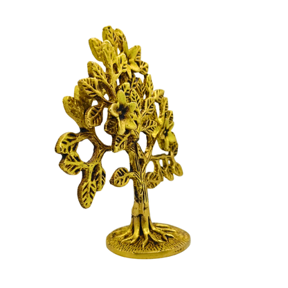 Brass Kalpavriksha Tree of Life Statue – Vastu Decorative Table Top Showpiece