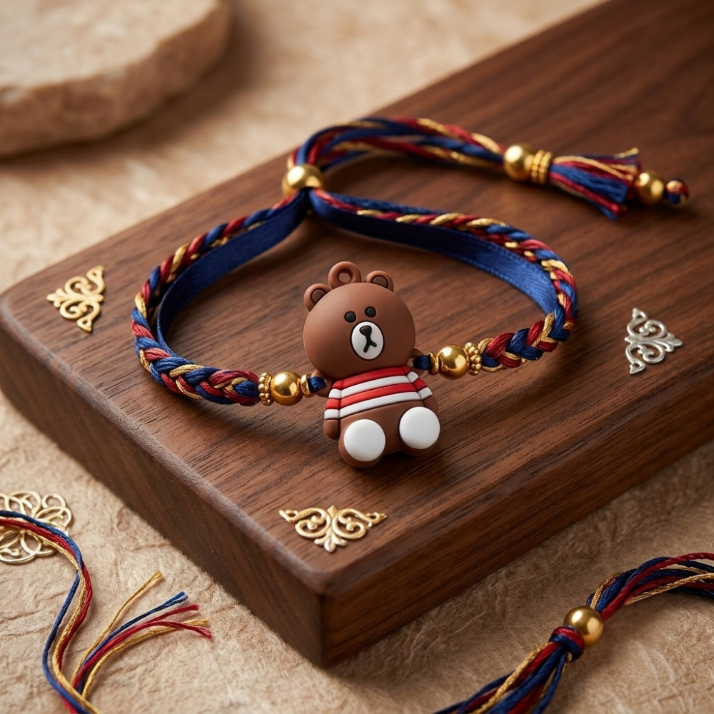 Cute Cartoon Rakhi Set of 4 – Colorful Character Rakhis for Kids on Raksha Bandhan