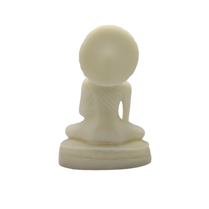 ServPuja Mini White Buddha Idol for Home & Office – Peace & Meditation Statue