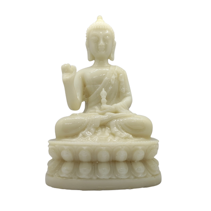 ServPuja White Buddha Idol with Blessing Hand – Abhaya Mudra Meditation Statue