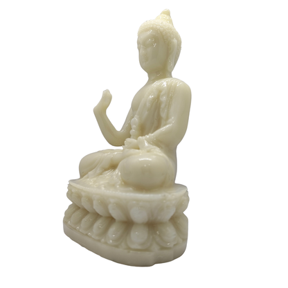 ServPuja White Buddha Idol with Blessing Hand – Abhaya Mudra Meditation Statue