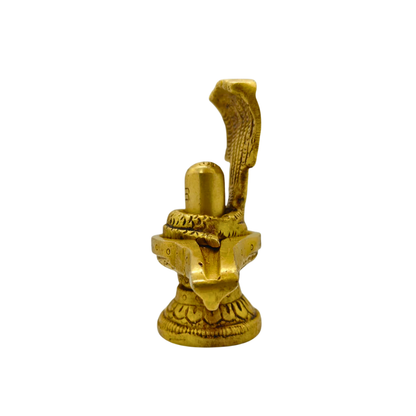 Premium Brass Shivling with Sheshnag – Mahadev Lingam for Home Temple & Puja