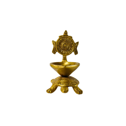Sacred Turtle Brass Jyoti Diya – Light of Faith & Abundance