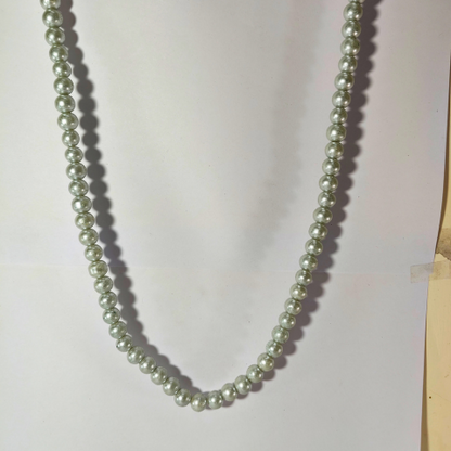 Silver Grey Bead Necklace – Elegant Handmade Jewelry