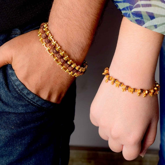 Gold Plated Rudraksha Bracelet for Women