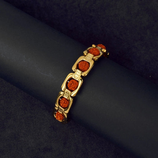 Gold Plated Rudraksha Bracelet (Artificial)