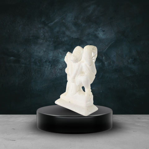 Small White Marble Hanuman Idol – Handcrafted Spiritual Home Décor Statue
