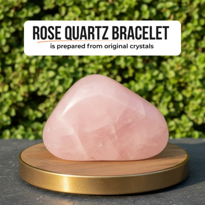 100% Genuine Rose Quartz Love Harmony Bracelet