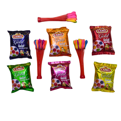 Royal Rangotsav Holi Gift Hamper – 6 Premium Gulal with Water Balloon Pack