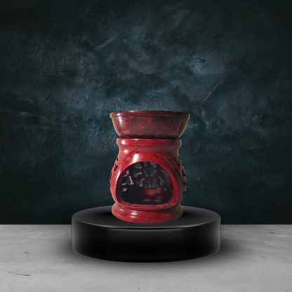 Handcrafted Red Marble Oil Diffuser – Decorative Aroma Burner