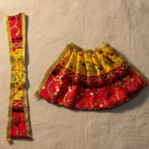 Shakti Roop Durga Maa Poshak – Red & Yellow Divine Ensemble