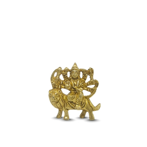 Divine Durga Brass Idol – Shakti Roop on Lion