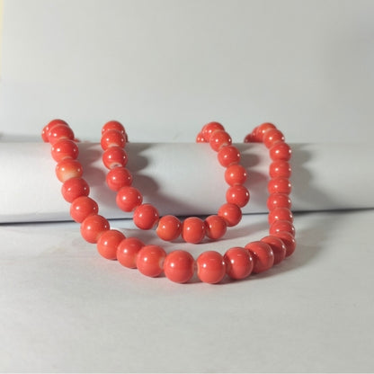 Royal Coral Crystal Mala – Vitality & Grace