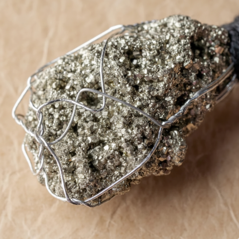 Fortune Magnet Pyrite Stone Keyring