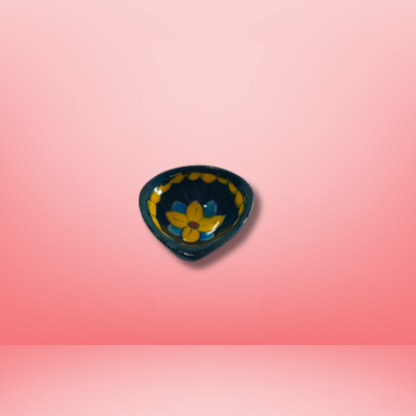 Green Floral Ceramic Pooja Diya