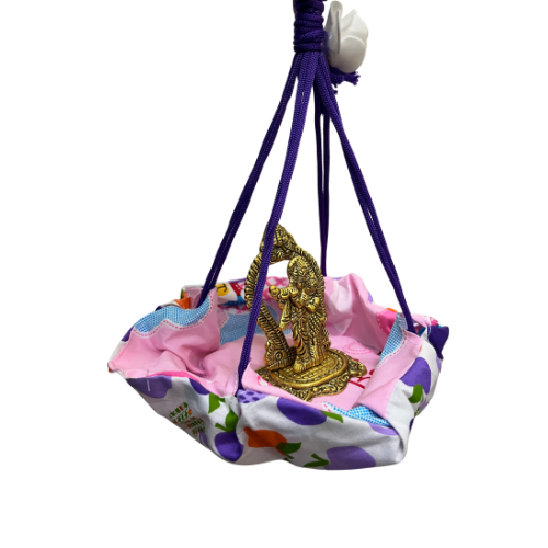 Mini Krishna Jhula with Decorative Cloth Swing