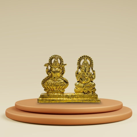 Shubh Lakshmi Ganesh Brass Idol – Blessings of Wealth & Wisdom