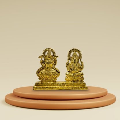 Shubh Lakshmi Ganesh Brass Idol – Blessings of Wealth & Wisdom
