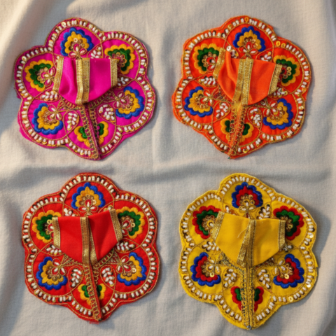 Sacred Lakshmi Vastra – Multicolor Round Design Ensemble