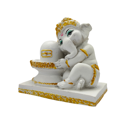 Ganesh Shivling Idol for Home Decoration | Vastu Ganesha with Shivling Murti