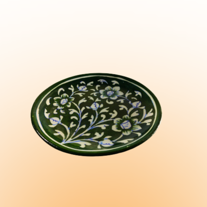 Jade Green Handcrafted Flower Plate