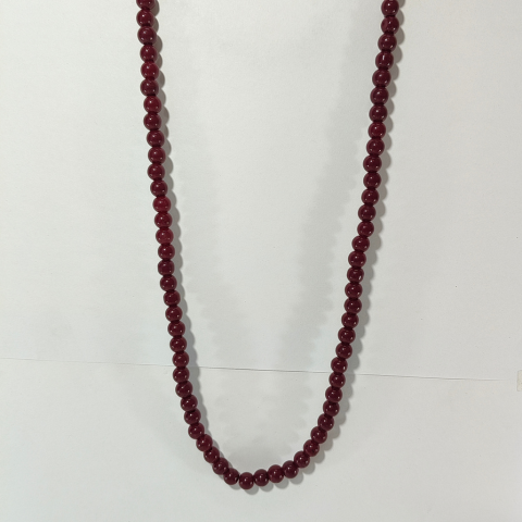 Wine Red Bead Necklace – Classic Handmade Elegance