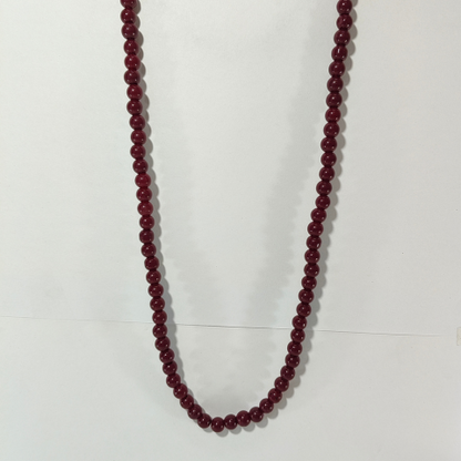 Wine Red Bead Necklace – Classic Handmade Elegance