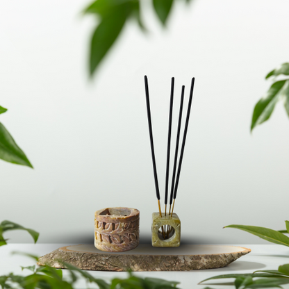 Aaradhya Gold Stone Incense Holder – Daily Pooja Bliss