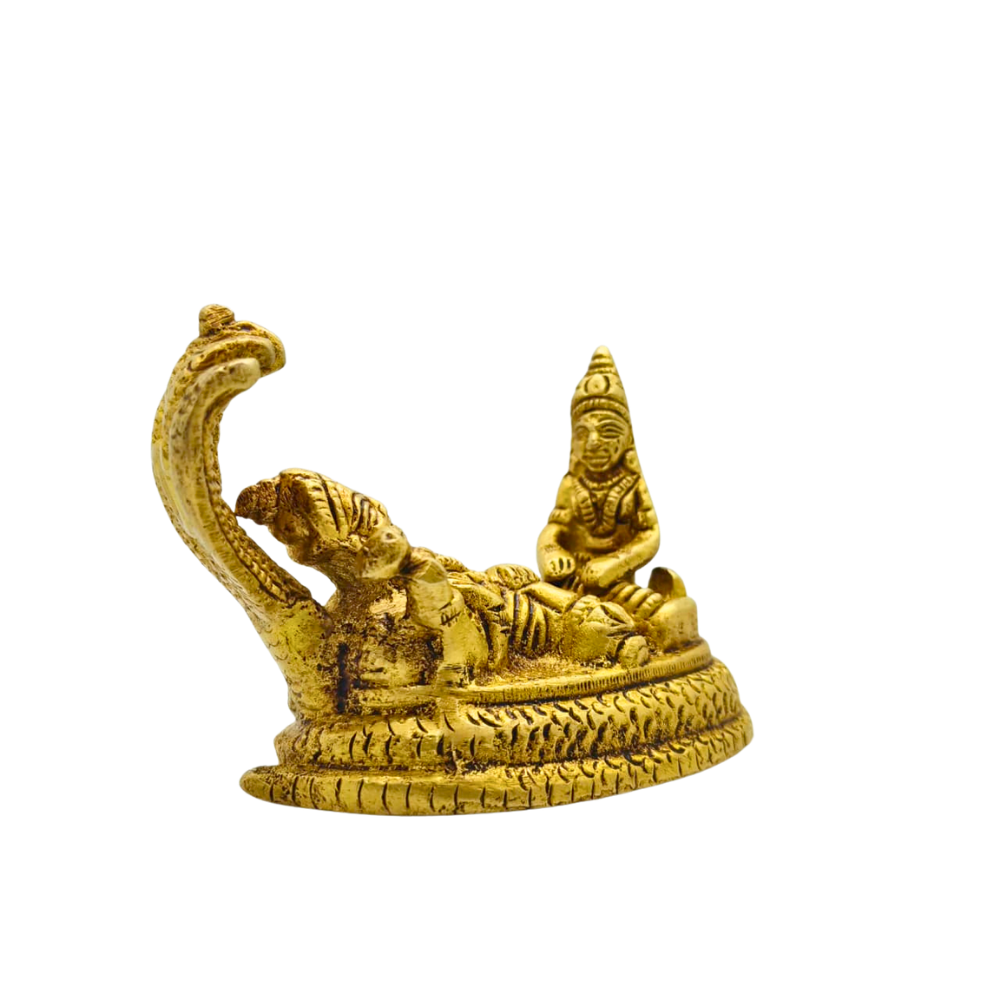 Brass Vishnu Lakshmi Statue – Sheshshayi Narayan Mandir Decorative Idol