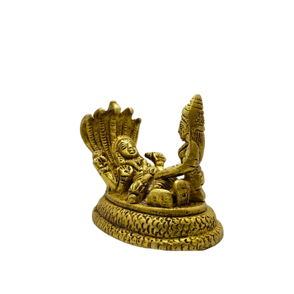 Brass Vishnu Lakshmi Statue – Sheshshayi Narayan Mandir Decorative Idol