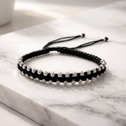 Urban Luxe Silver Beads Bracelet