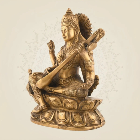 Brass Maa Ganga Statue (24 Inch) – Sacred River Goddess Temple Decor