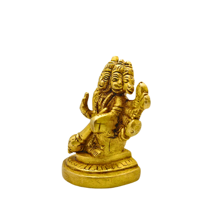 Brass Panchmukhi Hanuman Idol – Five Face Bajrangbali Statue for Home Temple