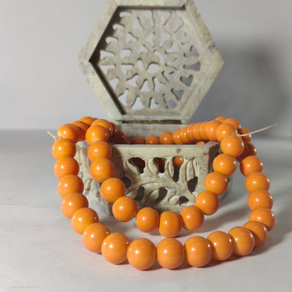 Elegant Orange Bead Necklace – Classic Handmade Jewelry