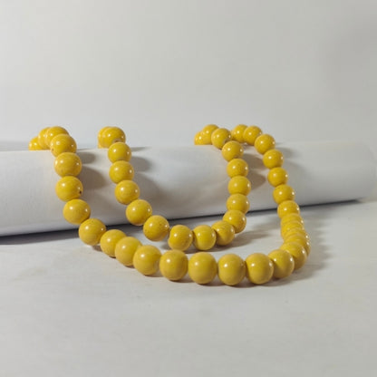 Golden Yellow Bead Necklace – Elegant Handmade Jewelry