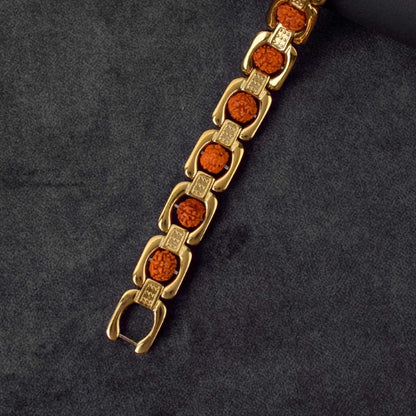 Gold Plated Rudraksha Bracelet (Artificial)