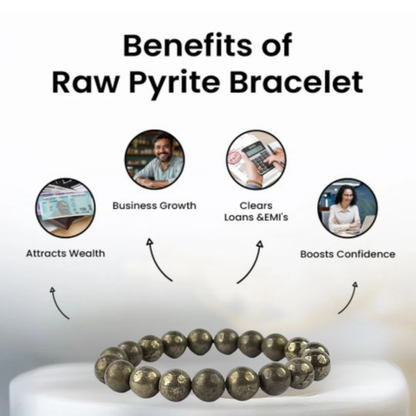 100% Genuine Pure Natural Pyrite Power Bracelet – Wealth & Strength