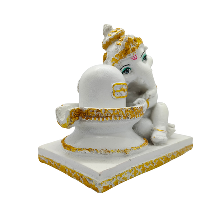 Ganesh Shivling Idol for Home Decoration | Vastu Ganesha with Shivling Murti