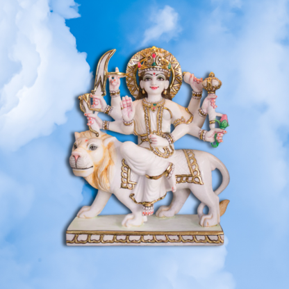 Shakti Roop Maa Durga Statue – Handmade Lion Rider Murti for Home & Office