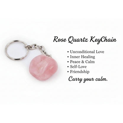 Healing Heart Rose Stone Keychain – Self-Love & Harmony