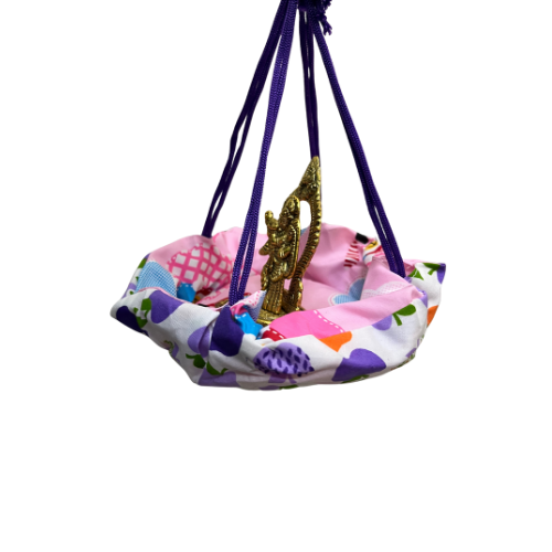 Mini Krishna Jhula with Decorative Cloth Swing