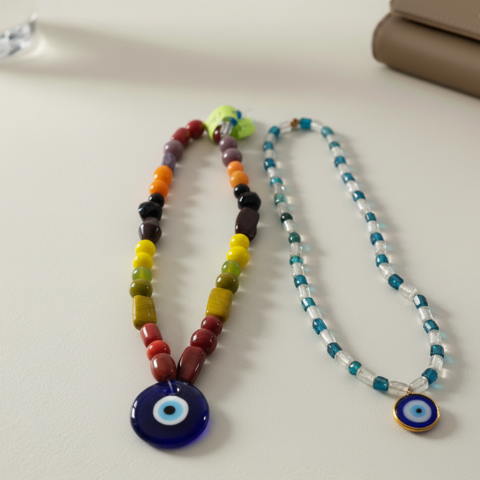 Eternal Spectrum – Dual Evil Eye Protection Necklaces (2 Piece Set)