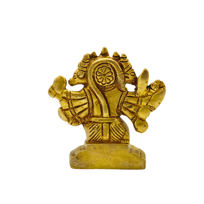 Brass Panchmukhi Hanuman Idol – Five Face Bajrangbali Statue for Home Temple