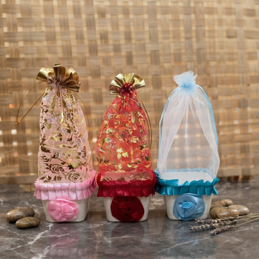 Multicolor Organza Potli Pouches – Decorative Gift Bags for Wedding, Party & Return Gifts